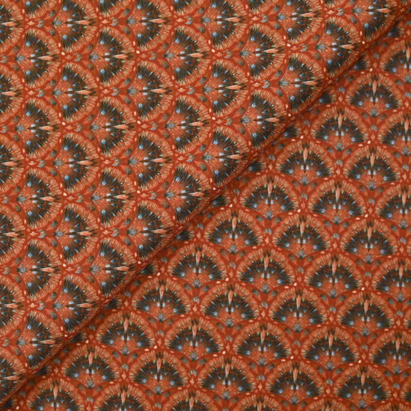 Jersey de polyester paon marron – Les Coupons de Saint-Pierre