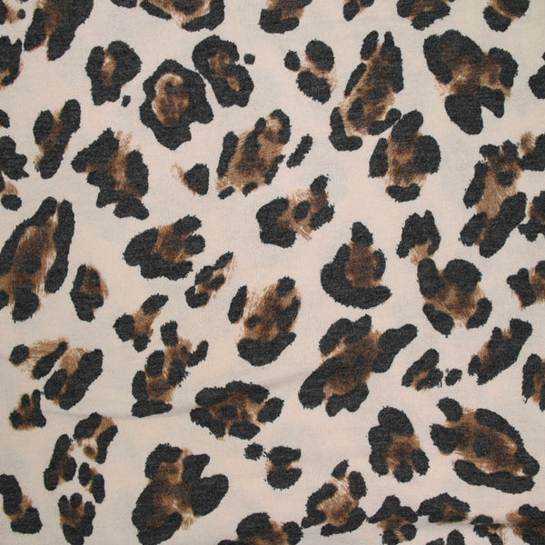 Jersey de polyviscose french terry imprimé guépard nude