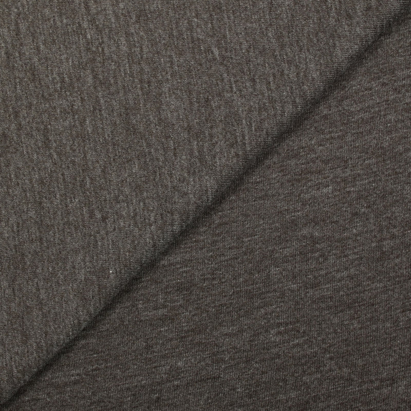 Jersey de polyviscose marron gris chiné