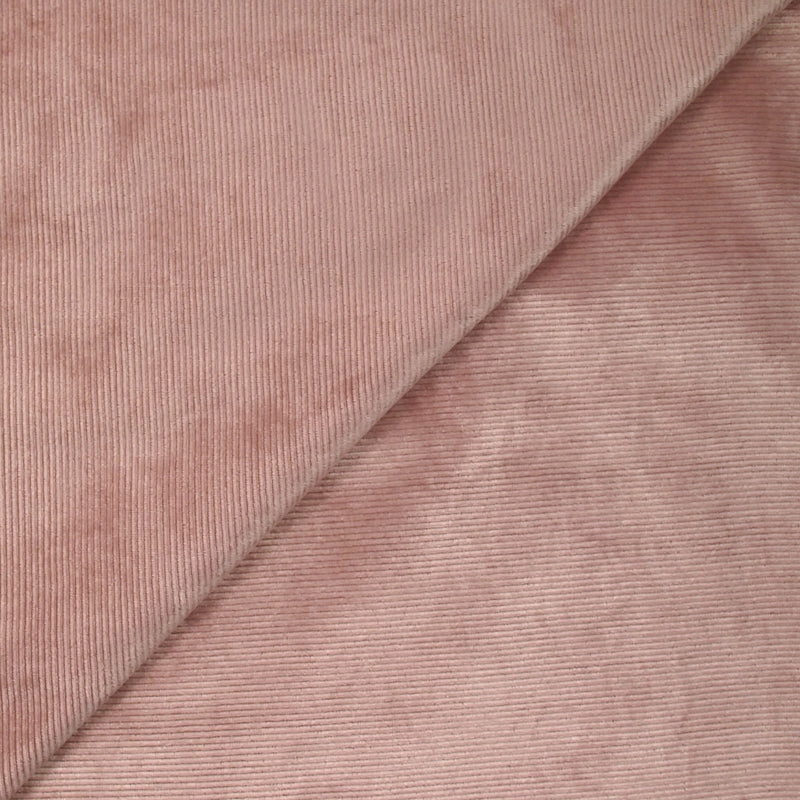 Jersey de velours côtelé tout doux rose poudré