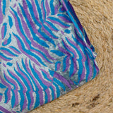 Jersey de velours fougère turquoise et violet