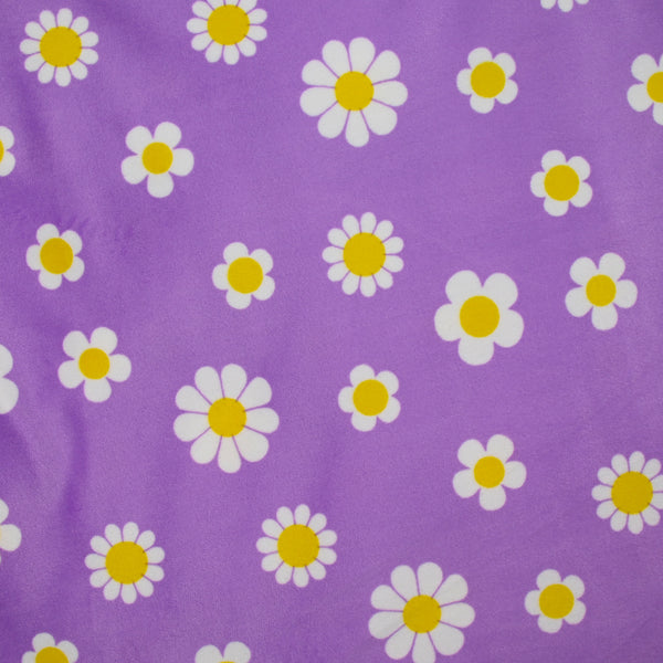 Jersey de velours nicky imprimé marguerite fond violet