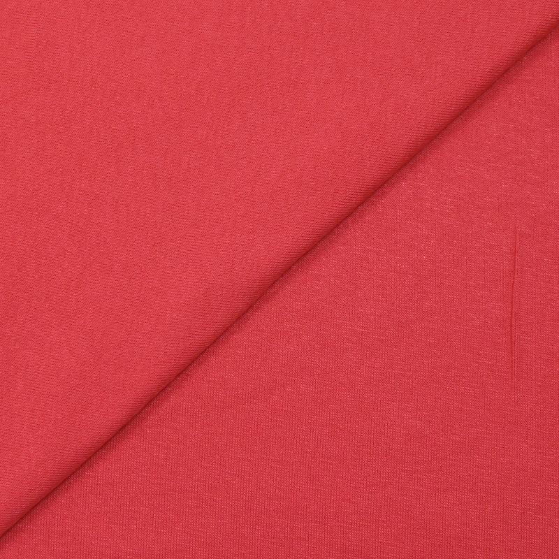 Jersey de viscose fin rouge corail