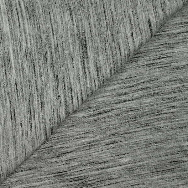 Jersey de viscose flammé noir et gris chiné