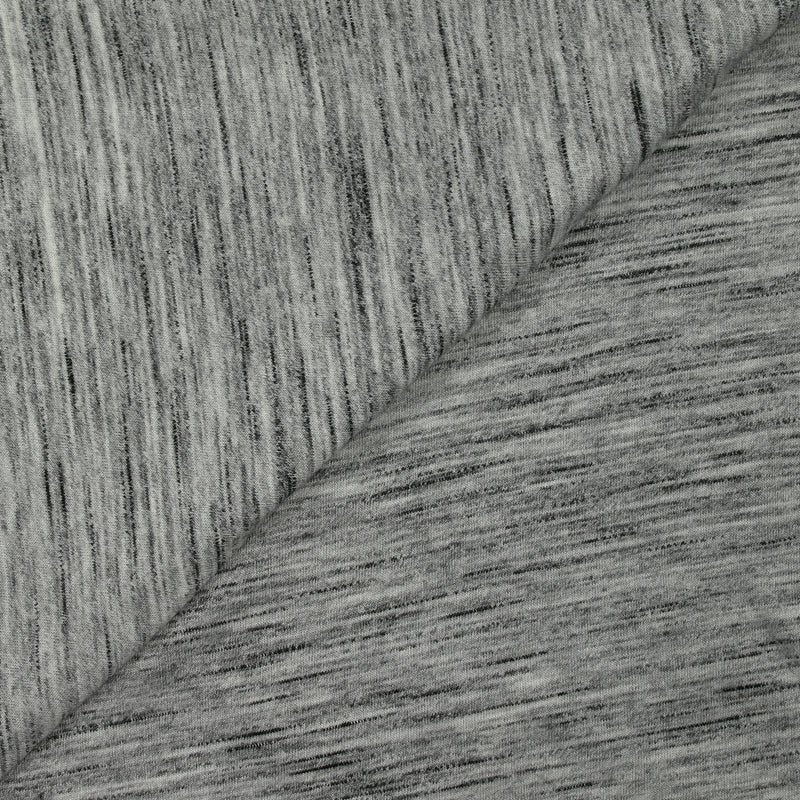 Jersey de viscose flammé noir et gris chiné