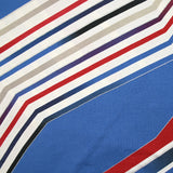 Jersey de viscose imprimé diagonales et paillettes fond bleu