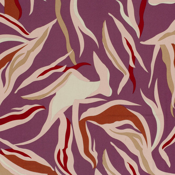 Jersey de viscose imprimé flamme fond violet