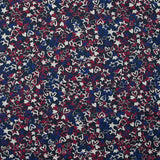 Jersey de viscose imprimé graffitis indigo et framboise fond bleu nuit