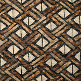 Jersey dévoré imprimé Kasaï marron et beige fond noir