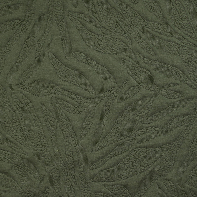 Matelassé jersey fissures military green background