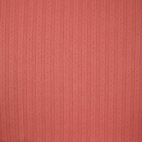 Jersey pointelle 100% coton corail