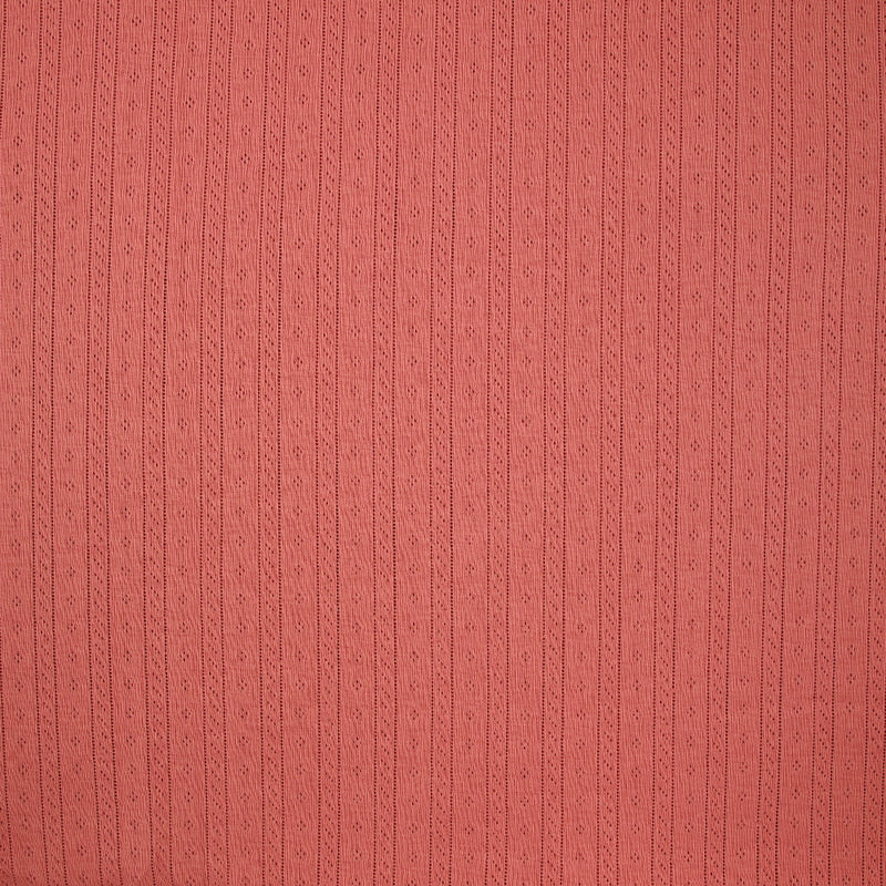 Jersey pointelle 100% coton corail