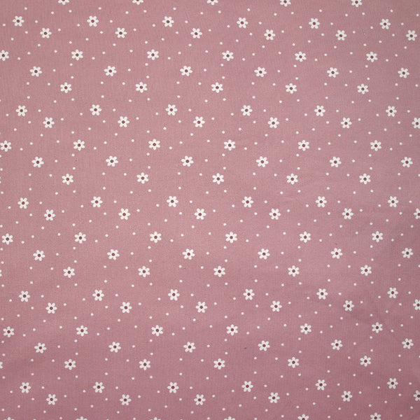 Jersey tout doux imprimé marguerite fond rose