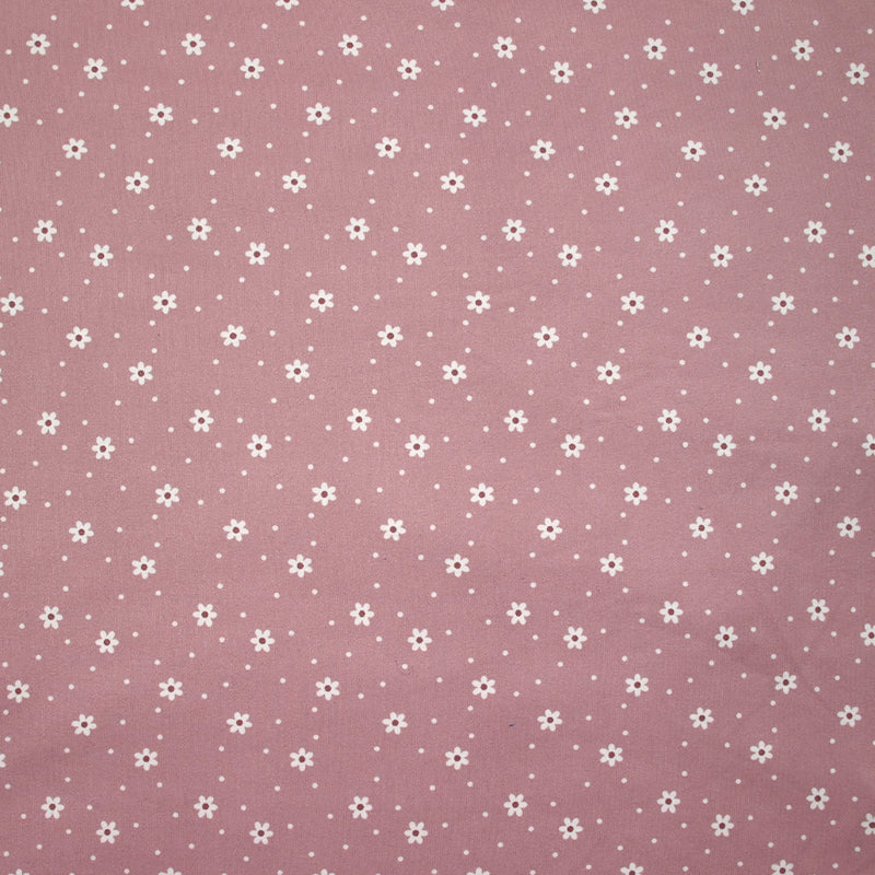 Jersey tout doux imprimé marguerite fond rose