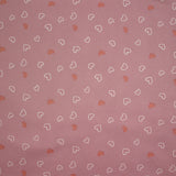 Jersey tout doux imprimé petits cœurs fond rose
