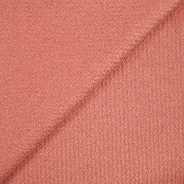 Laine mélangée bouclette rayée ton sur ton rose corail