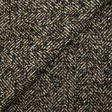 Laine mélangée bouclettes noires chevrons 60mm marron et écru