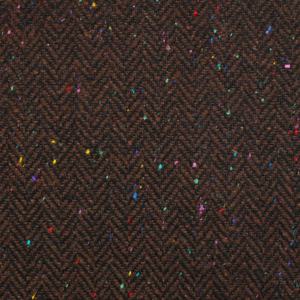 Laine mélangée chevron mouchetée marron