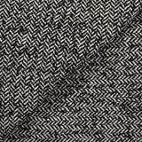 Laine mélangée chevrons 15mm noir et blanc cassé