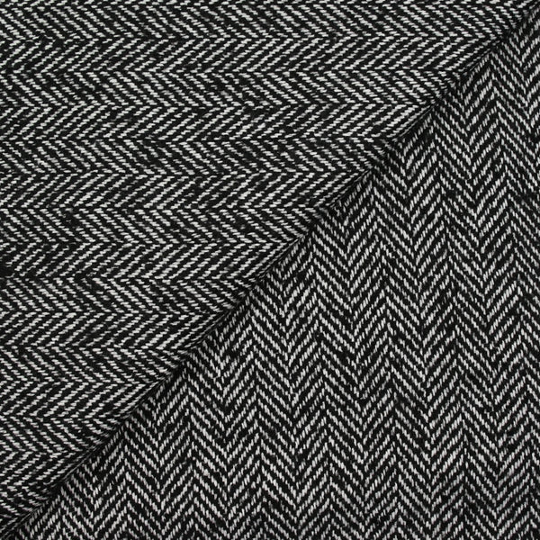 Laine mélangée chevrons 25mm noir et blanc