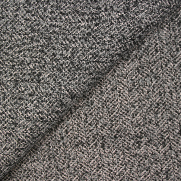 Laine mélangée fantasie gris, noir et rose antique