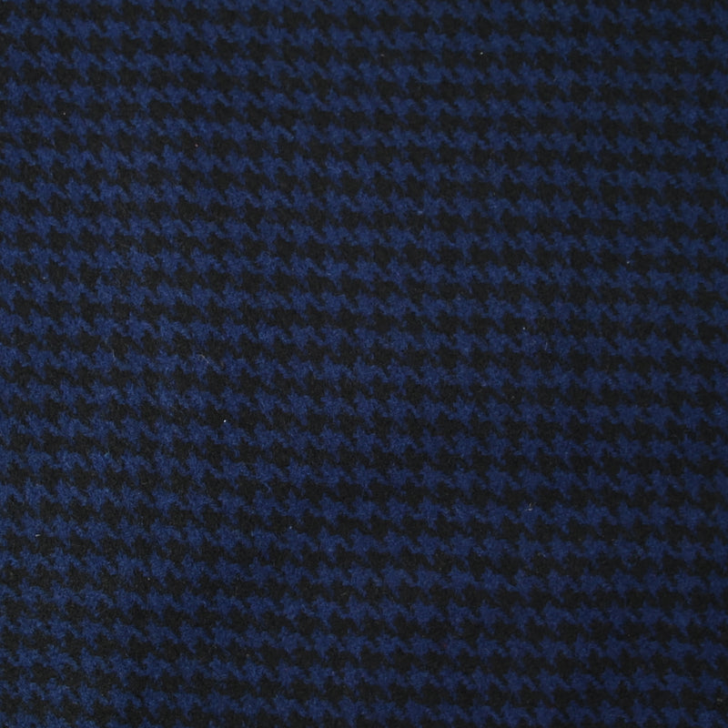 Laine mélangée pied-de-poule bleu marine et noir