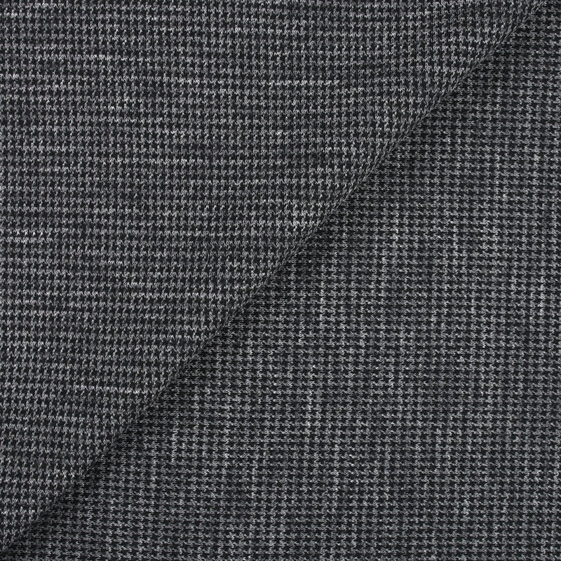 Maille de laine mélangée pied-de-puce noir et gris
