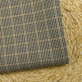Laine Prince-de-Galles stretch marron et beige fond blanc cassé