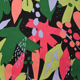 Lin viscose imprimé nature abstraite fuchsia fond noir
