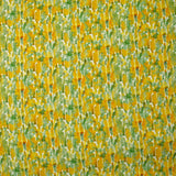 Lin viscose imprimé taches de peinture vert et jaune fond blanc