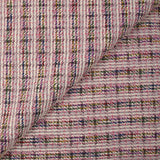 Maille aspect tweed lurex à carreaux rose