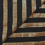 Maille bisous et sequins dorés fond noir