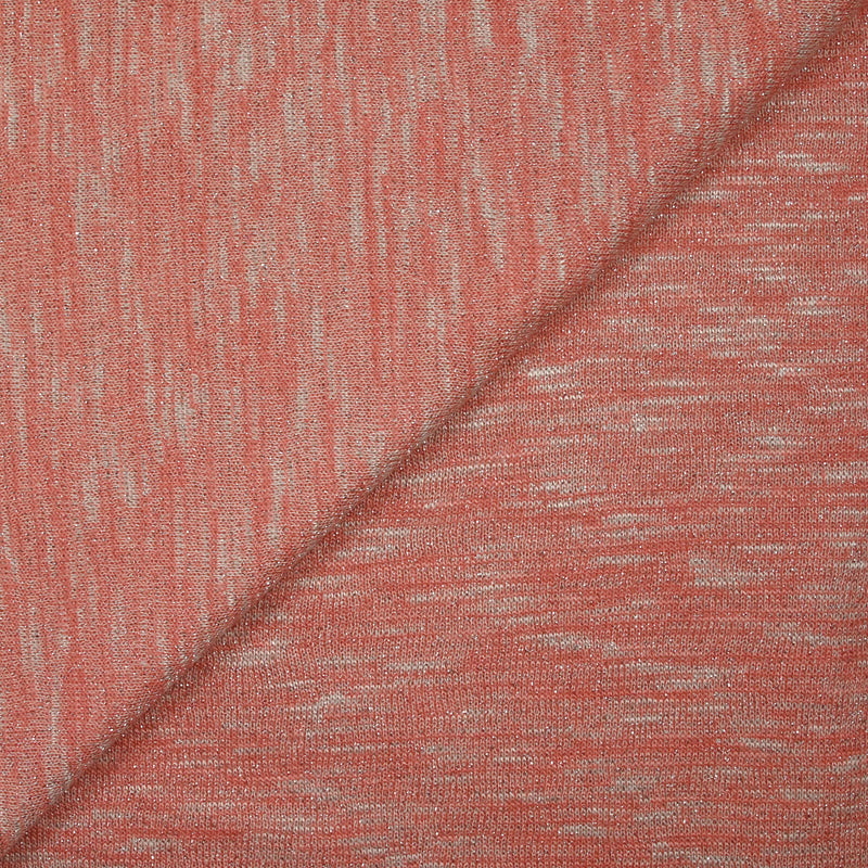 Maille chinée Elisa lurex argent fond corail