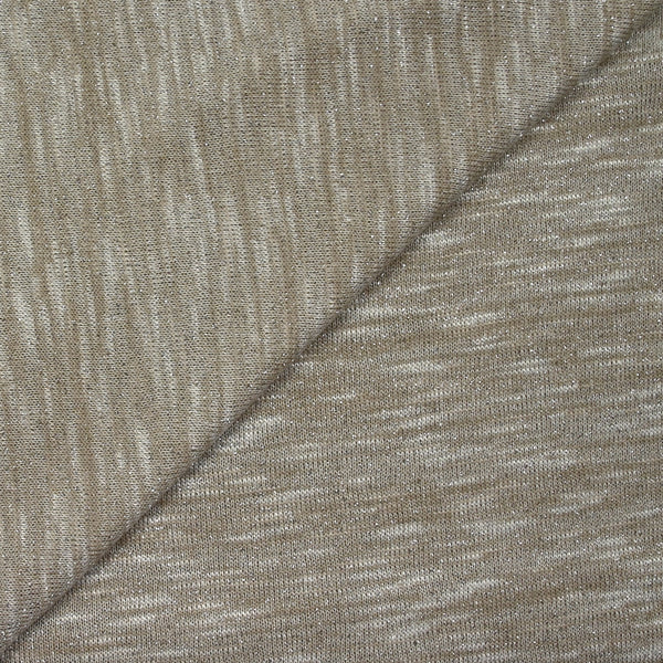 Maille chinée Elisa lurex argent fond sable