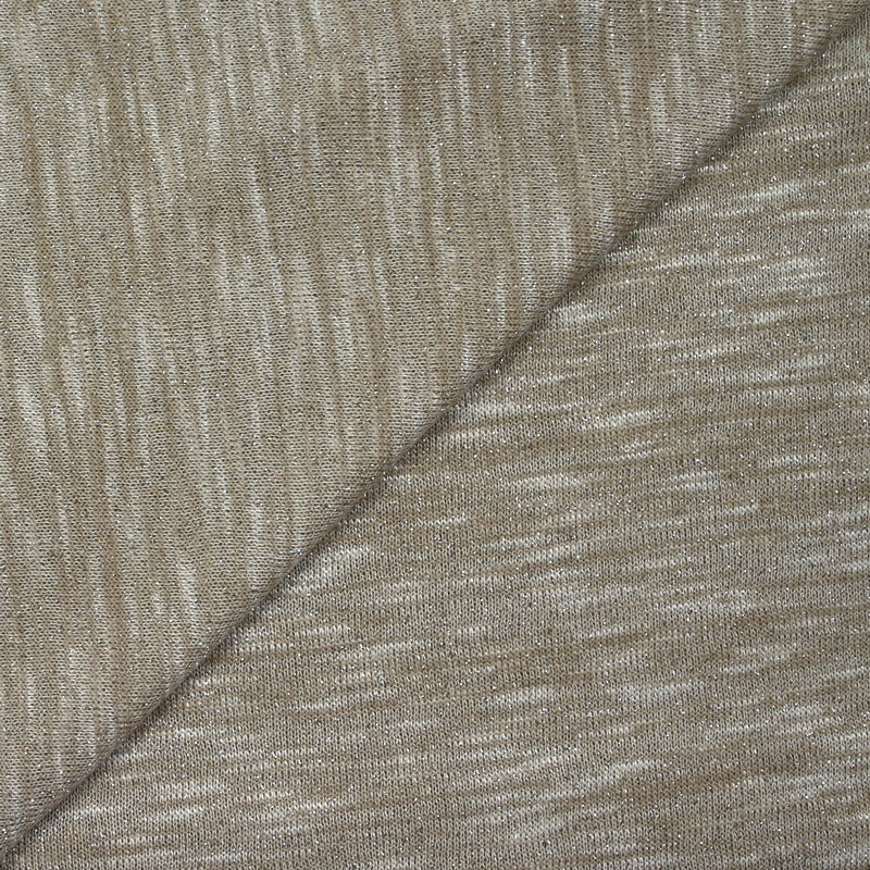 Maille chinée Elisa lurex argent fond sable