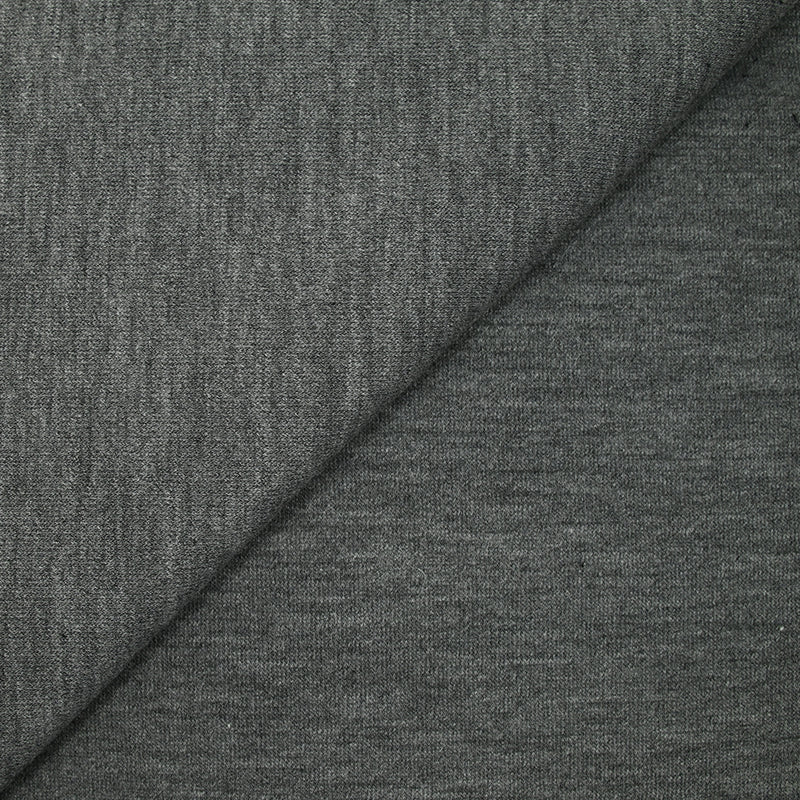 Maille chinée polyester gris souris