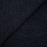 Maille chinée polyester noir fond bleu marine