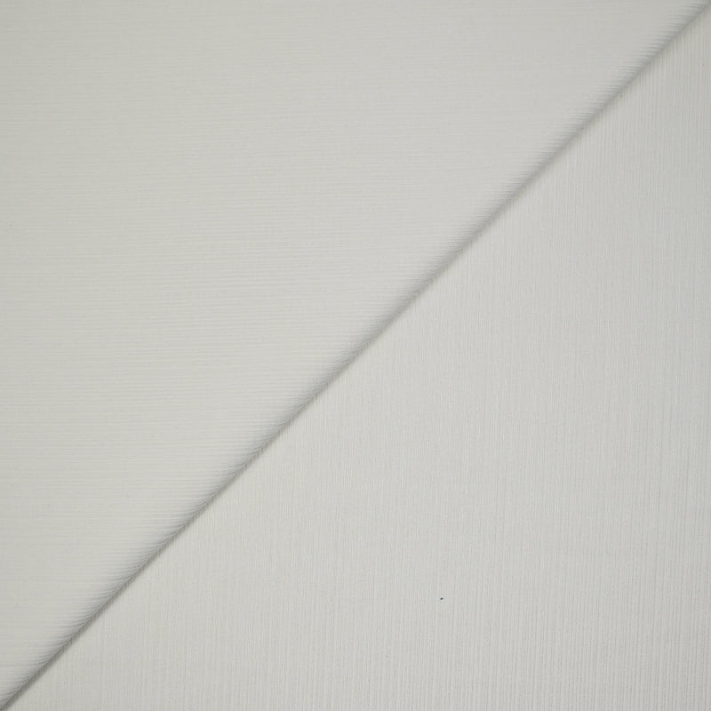 Maille côtelée polyester fine blanc
