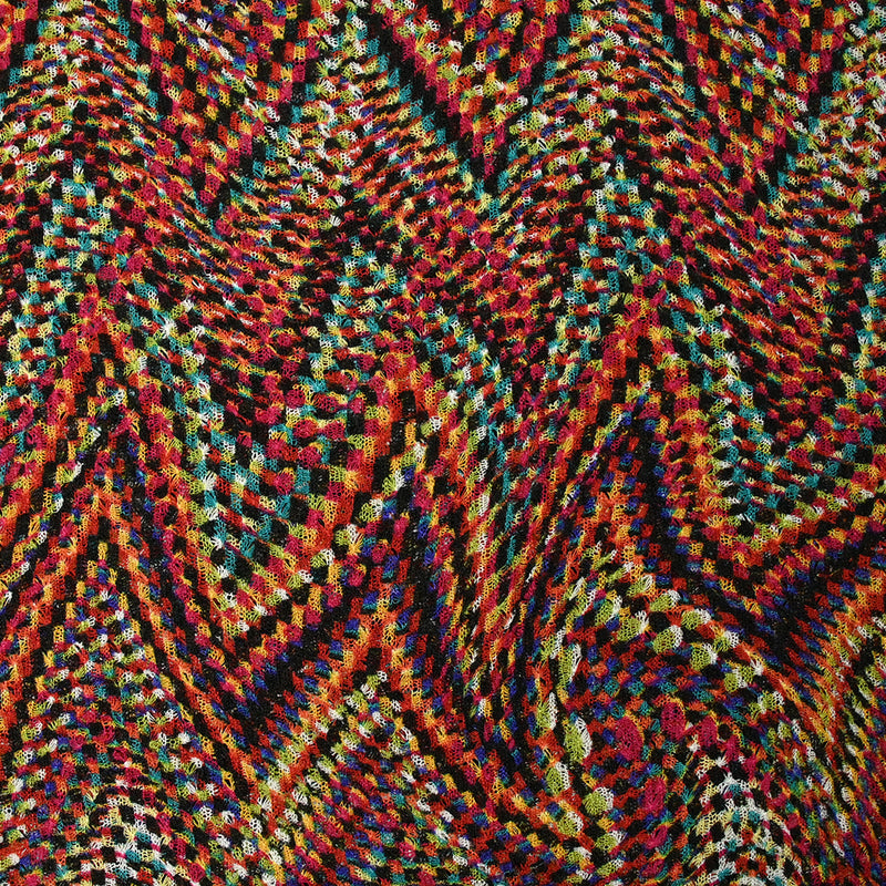 Maille crochet imprimée arlequin zigzag multicolore