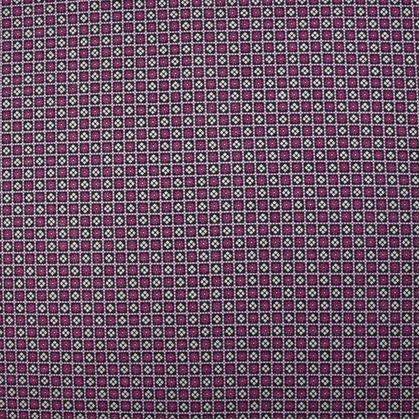 Maille de coton fine pixel de fleurs magenta