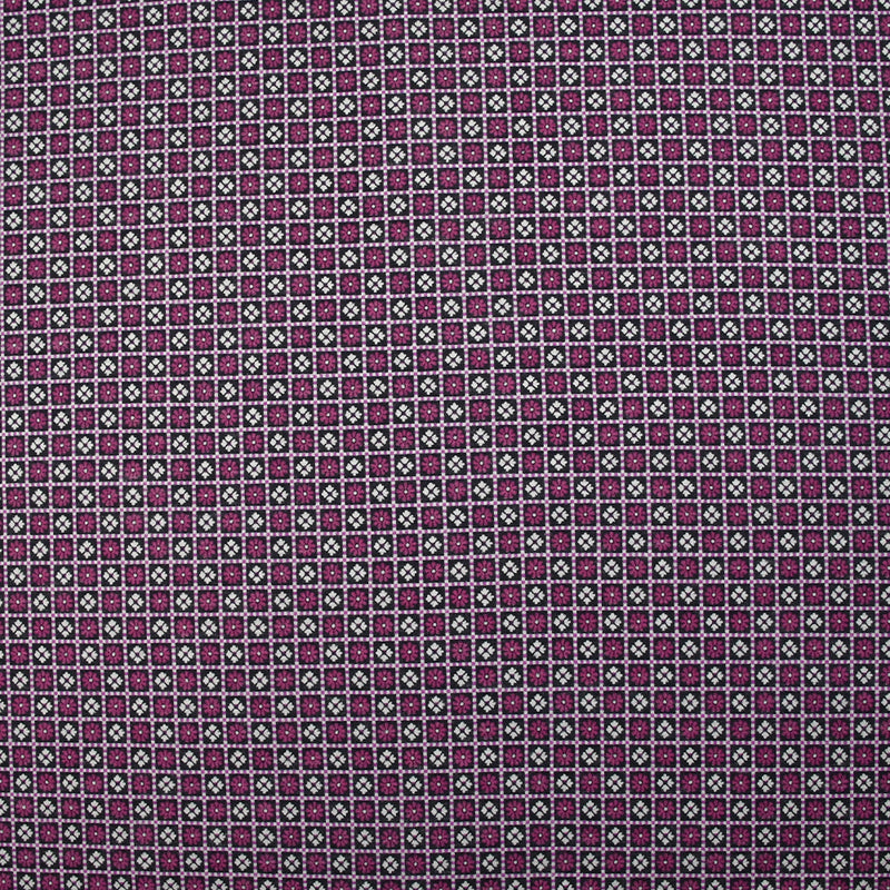 Maille de coton fine pixel de fleurs magenta