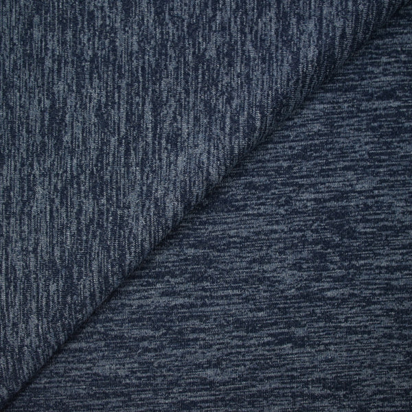 Maille de polyester chinée bleu marine