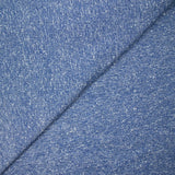 Maille de polyester chinée et mouchetée bleu denim
