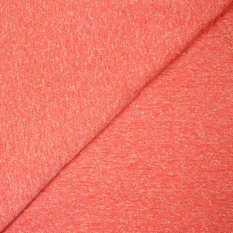 Maille de polyester chinée et mouchetée corail