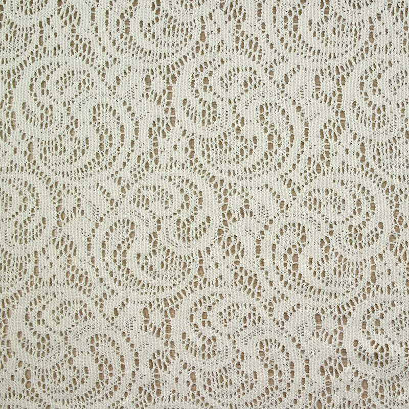 Maille dentelle ajourée cachemire blanc cassé