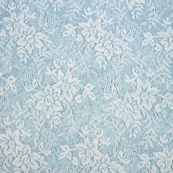 Maille dentelle ajourée Caroline bleu ciel