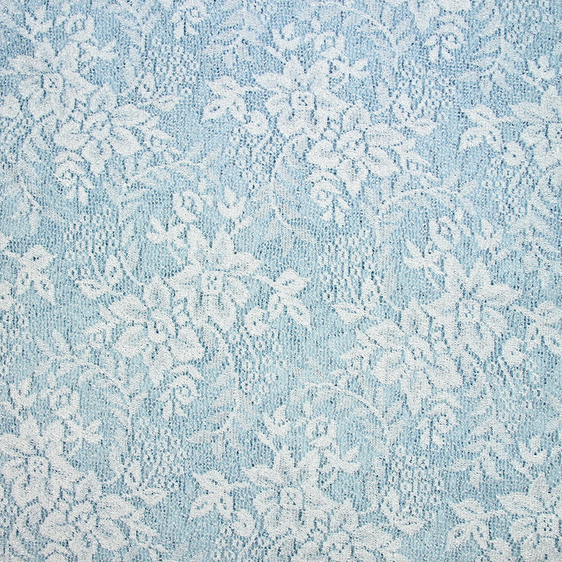 Maille dentelle ajourée Caroline bleu ciel