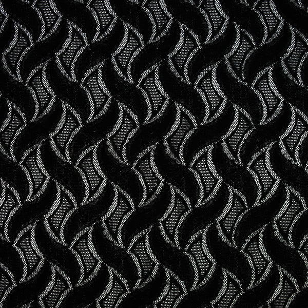 Maille dentelle ajourée feuillage noire