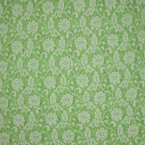 Maille dentelle ajourée Flore vert pomme