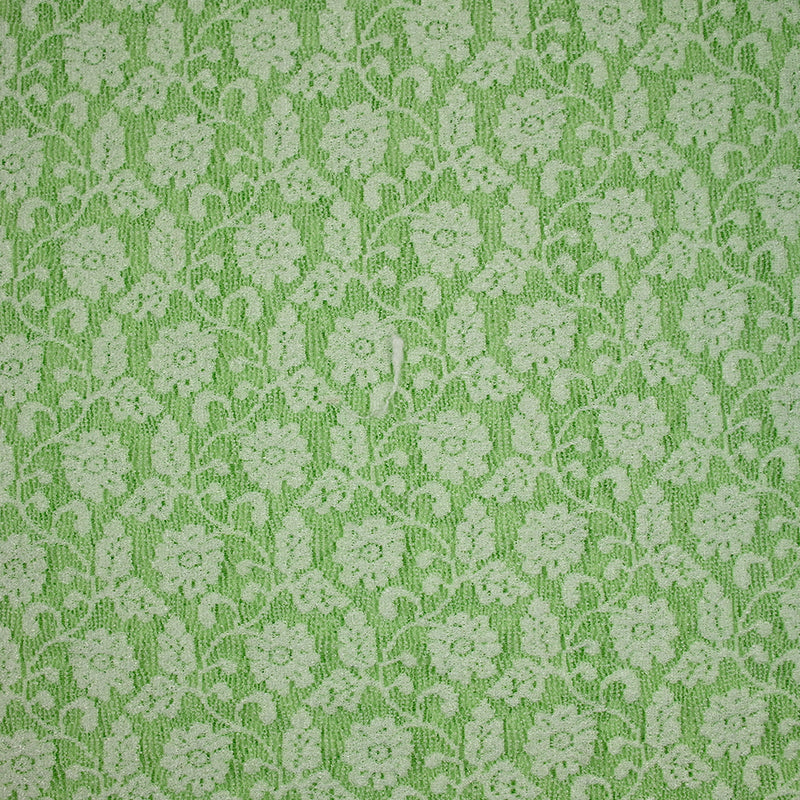 Maille dentelle ajourée Flore vert pomme